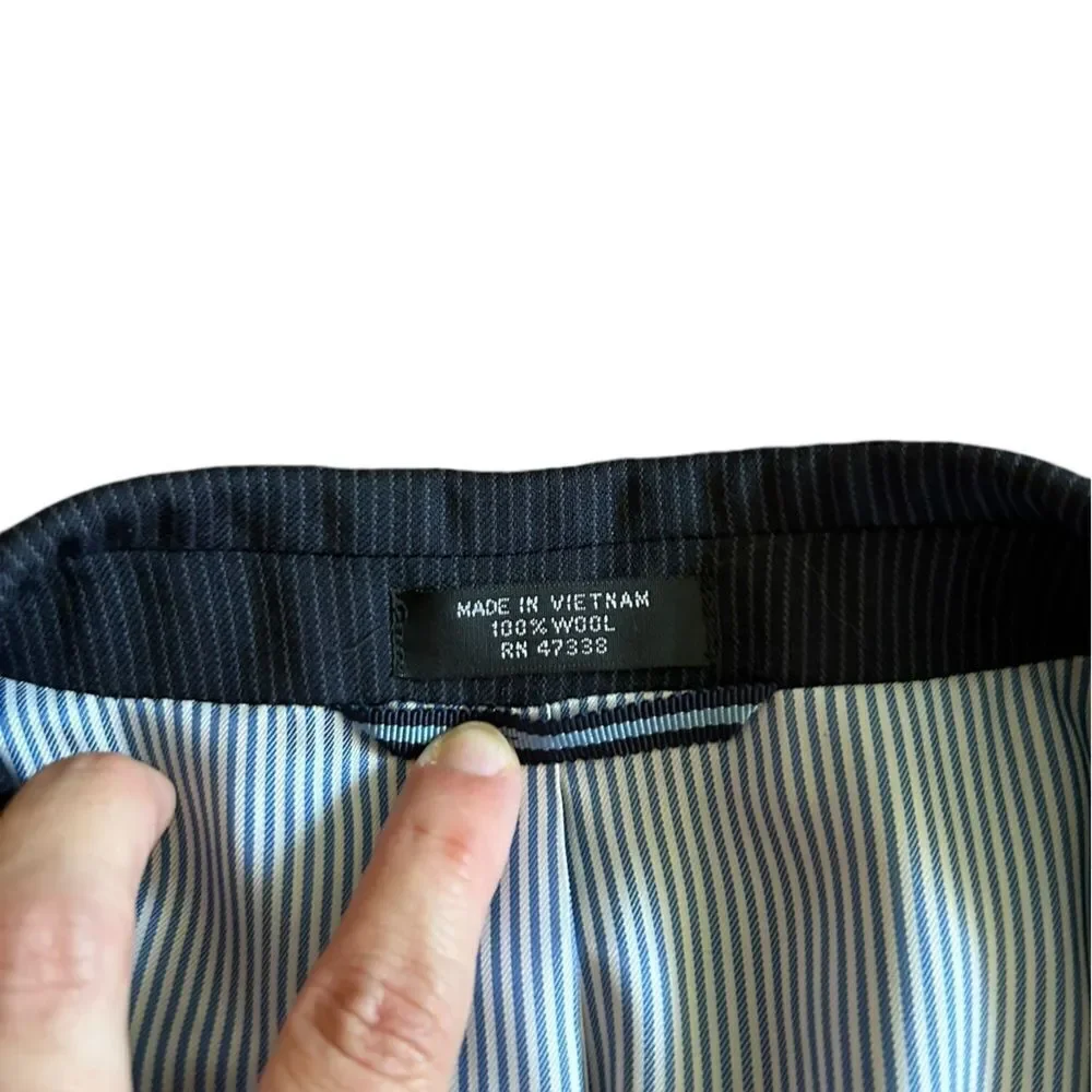 Tommy Hilfiger Blazer Men’s Size 46 R Grey Pin Stripe Suit Jacket Wool‎